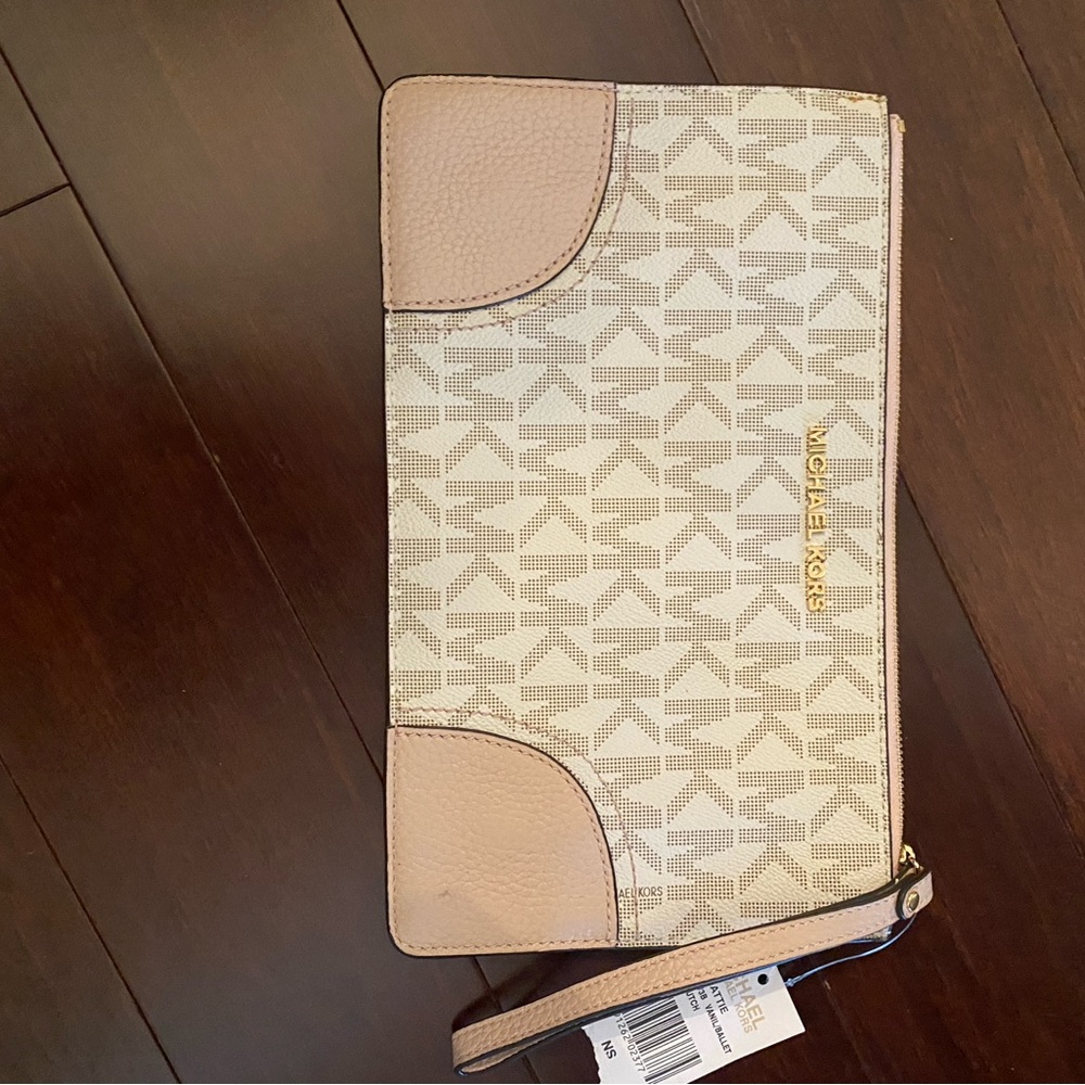 Michael Kors Beige Monogram Wristlet